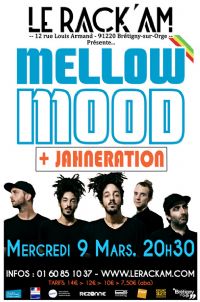 Mellow Mood + Jahneration en concert. Le mercredi 9 mars 2016 à Brétigny-sur-Orge. Essonne.  20H30